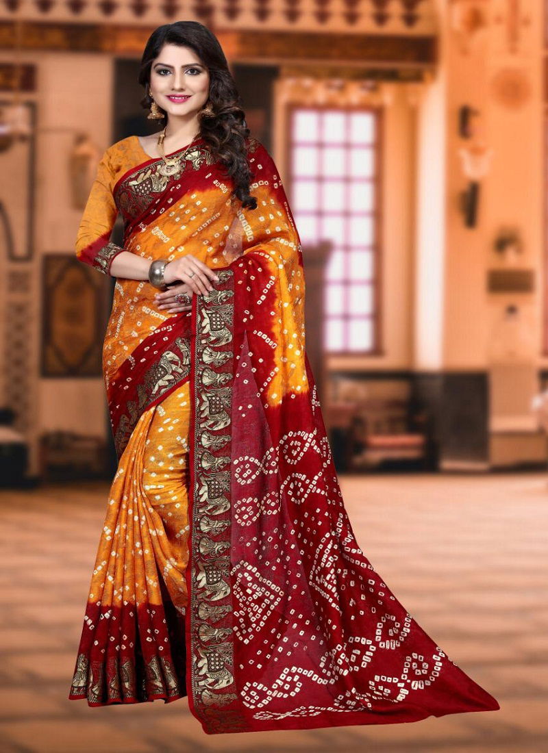 Palak Bandhej Latest Fancy Designer  Handicraft Pure Bandhej Silk Saree Collection